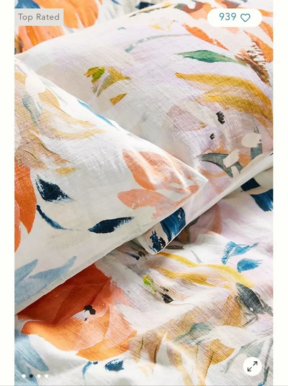 Anthropologie Bryony Cotton Slub Printed Duvet Cover NWOT 100% Cotton Twin